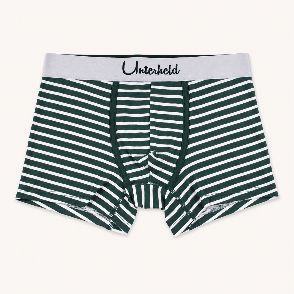 Striped Hero – Forest Green Edition | Boxershorts Herren aus TENCEL™ Modal