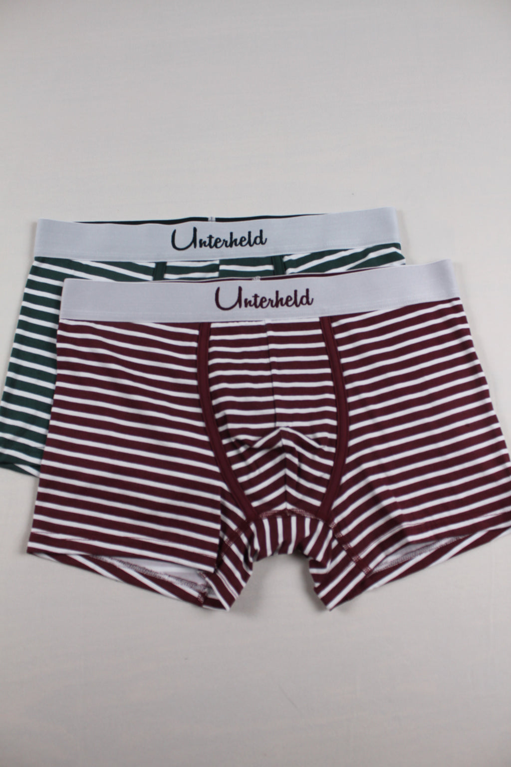 Striped Hero Duo – Boxershorts Herren aus TENCEL™ Modal | Bordeaux & Forest Green