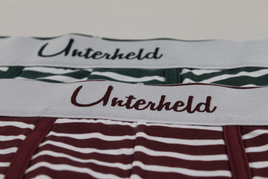 Striped Hero Duo – Boxershorts Herren aus TENCEL™ Modal | Bordeaux & Forest Green