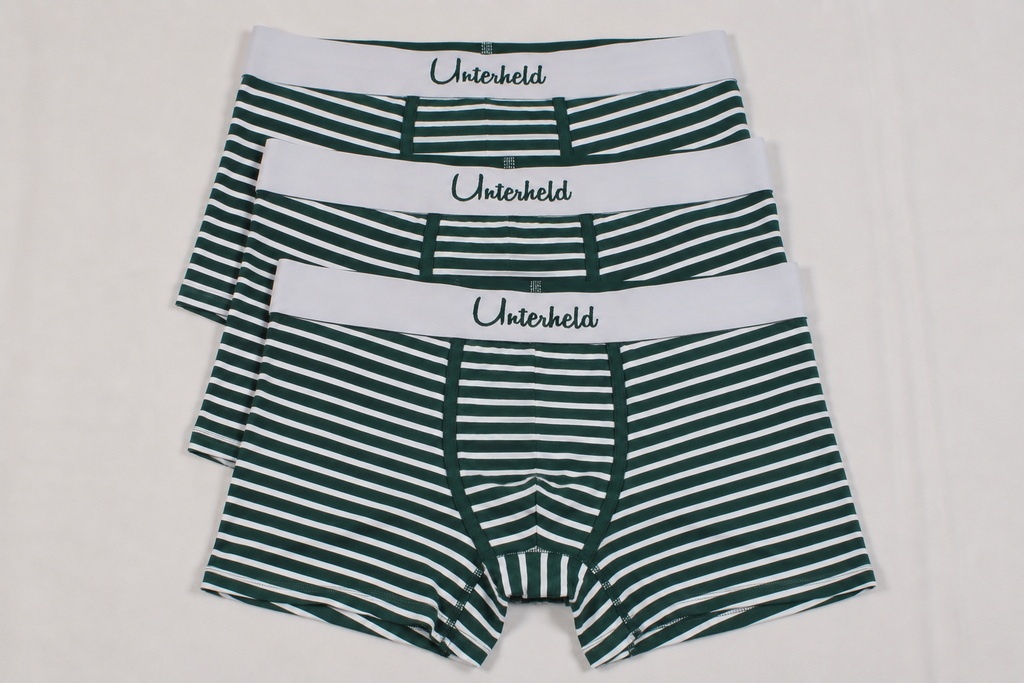 Striped Hero Trio – Boxershorts Herren aus TENCEL™ Modal | Forest Green