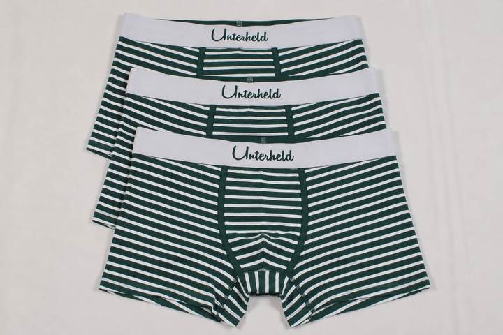Striped Hero Trio – Boxershorts Herren aus TENCEL™ Modal | Forest Green