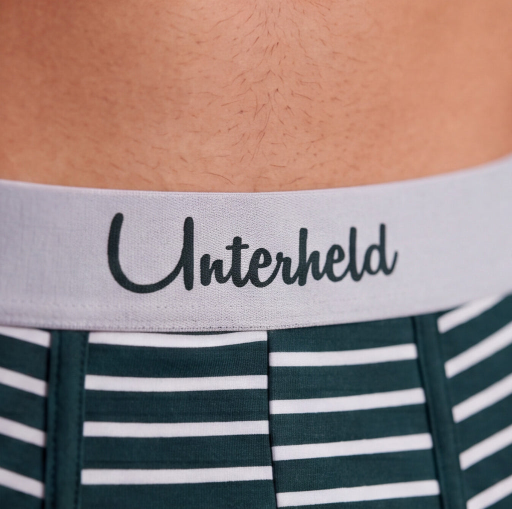 Striped Hero Trio – Boxershorts Herren aus TENCEL™ Modal | Forest Green